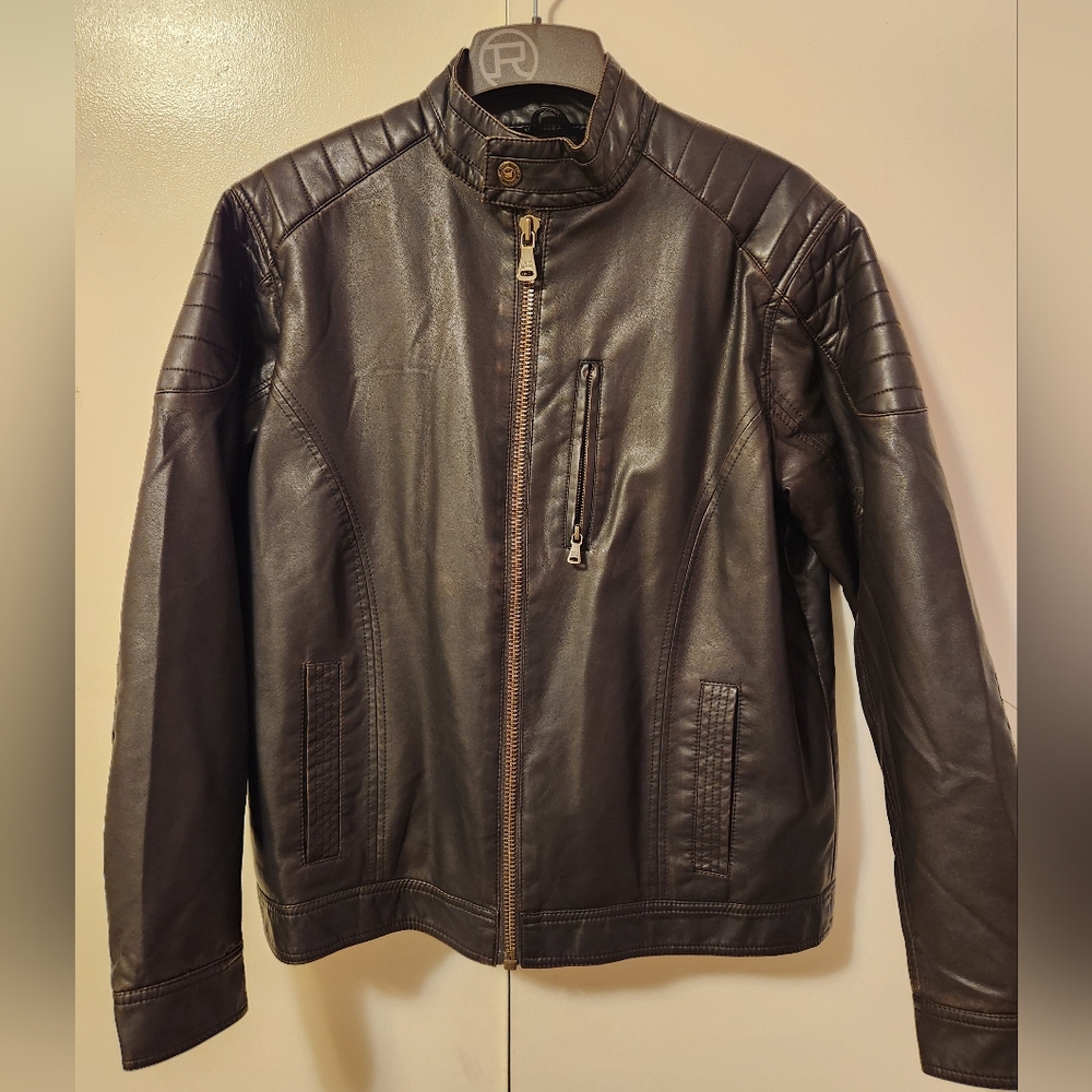 Cody James Faux Leather Brown Jacket